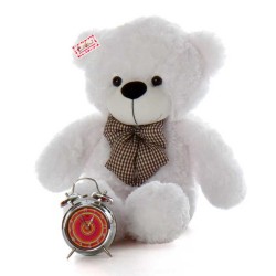 2.5 Feet White Big Teddy Bear with a Bow